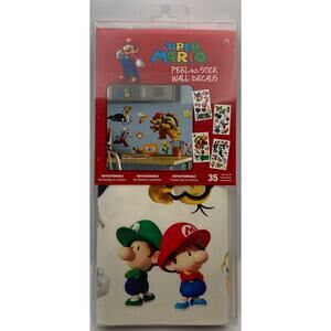Super Mario Brothers Peel and Stick Wall Stickers 35 Removable Luigi Yoshi Peach